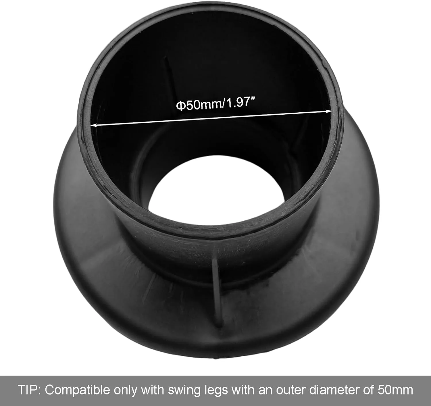 1.97"/5cm Porch Swing Replacement Feet, Black Horseshoe-Shaped Plastic Leg Caps to Secure Swing Legs to Ground(Set of 4)