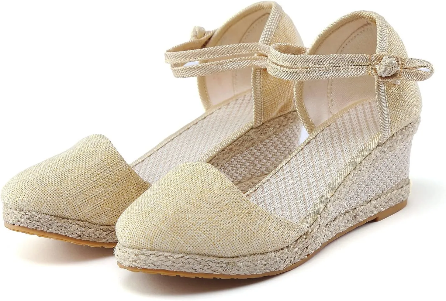 2025 New Sandals for Women Dressy Summer Women's Ankle Strap Closed Toe Espadrille Wedge Sandals Dressy Platform Wedge Sandals Casual Shoes Closed Toe Sandals Beach Anti-Slip Sandals