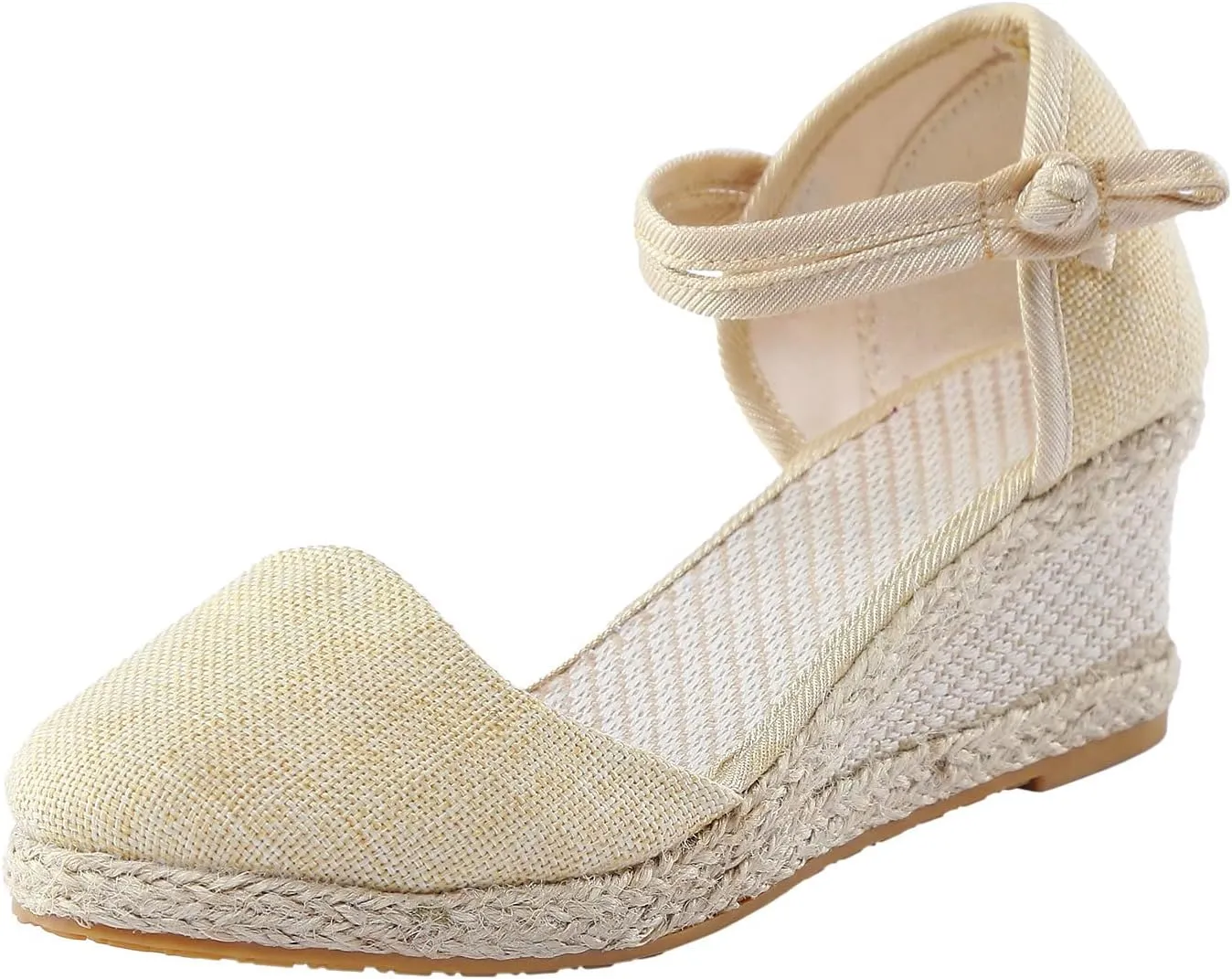 2025 New Sandals for Women Dressy Summer Women's Ankle Strap Closed Toe Espadrille Wedge Sandals Dressy Platform Wedge Sandals Casual Shoes Closed Toe Sandals Beach Anti-Slip Sandals