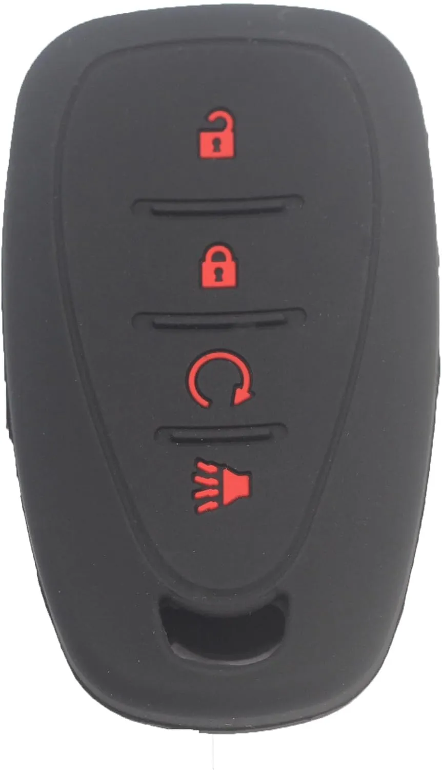 2Pcs Black Rubber Silicone 4 Buttons Smart Key Fob Cover Case Protector Keyless with Keychain Compatible with Chevrolet Blazer Bolt Equinox Traverse Trax Trailblazer Volt Cruze Sonic