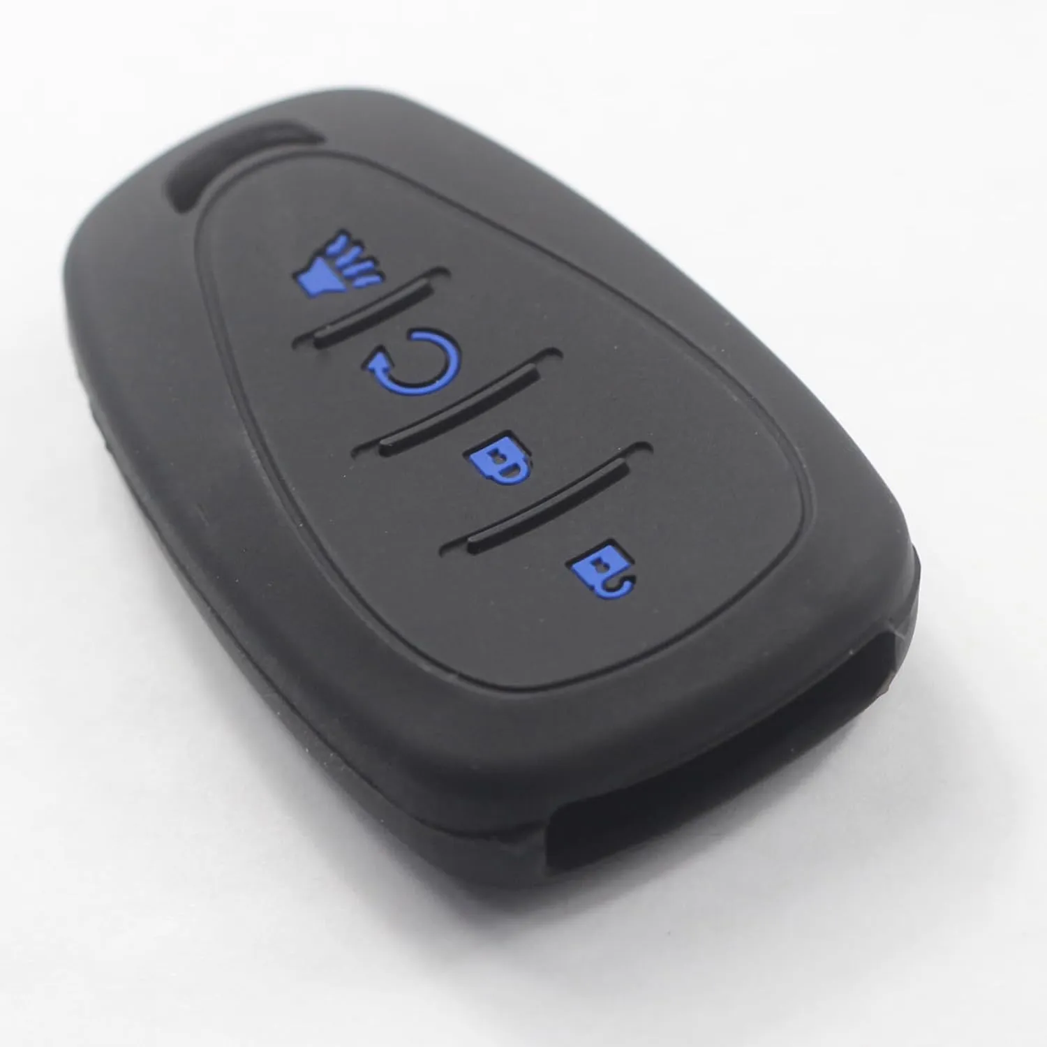 2Pcs Black Rubber Silicone 4 Buttons Smart Key Fob Cover Case Protector Keyless with Keychain Compatible with Chevrolet Blazer Bolt Equinox Traverse Trax Trailblazer Volt Cruze Sonic