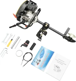 4-Stroke Outboard Motor 225CC Gas Powered Boat Engine 10MPH Boat Motor Air Cooling System Outdoor Fishing Boat Engine