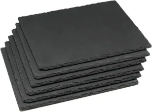 6 Pack 10 x 8 Inch Slate Cheese Board Slate Charcuterie Boards Slate Board, Individual Stone Plates for Cheese Meat Appetizers, Set of 6
