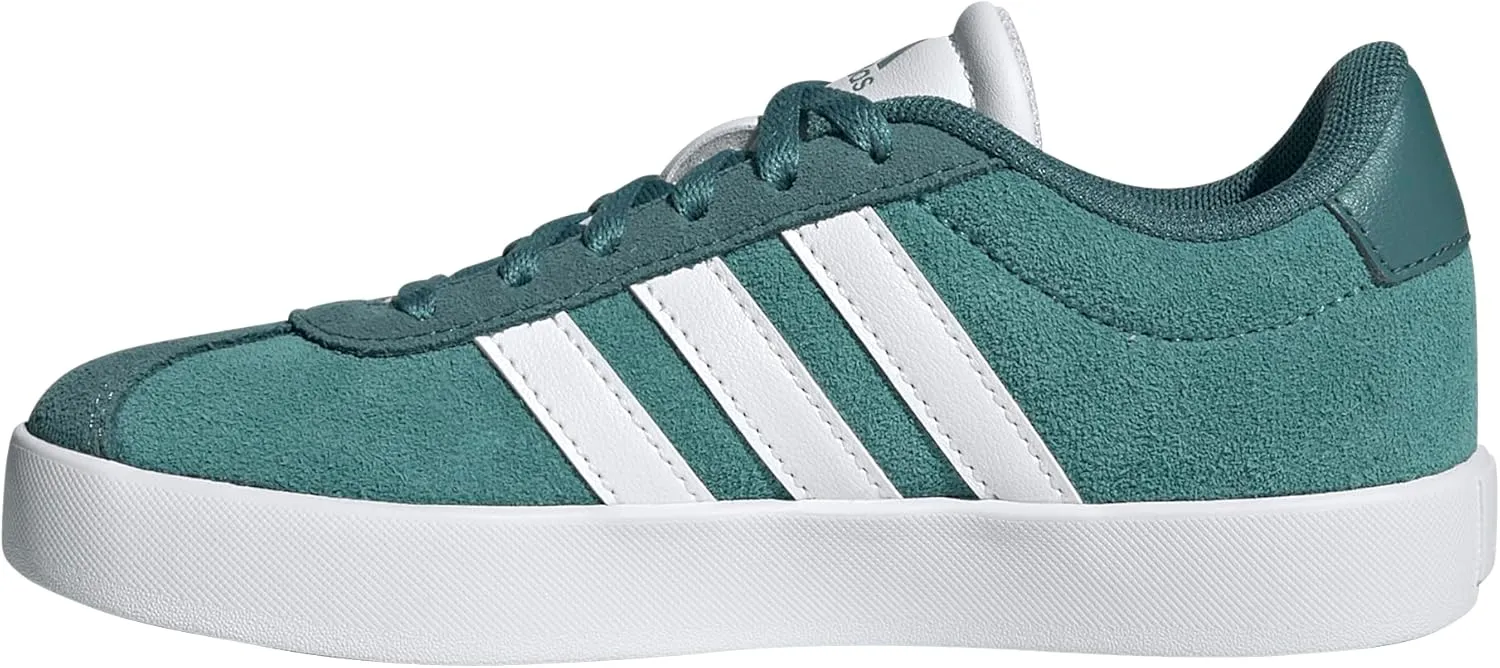 adidas VL Court 3.0 Sneaker, Powder Teal/White/Preloved Teal, 6 US Unisex Big Kid