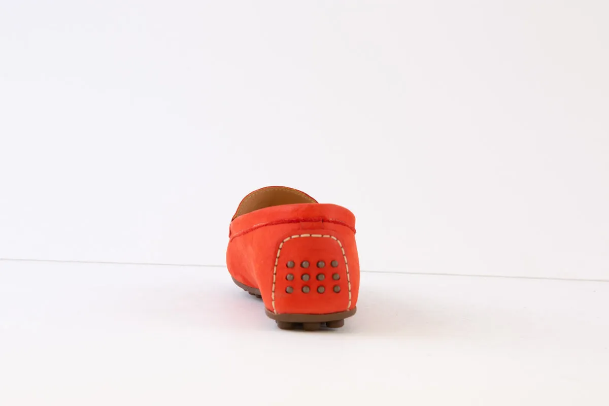 AEROBICS - 8227.013 FLAT SLIP-ON MOCCASIN SHOE - ORANGE NUBUCK