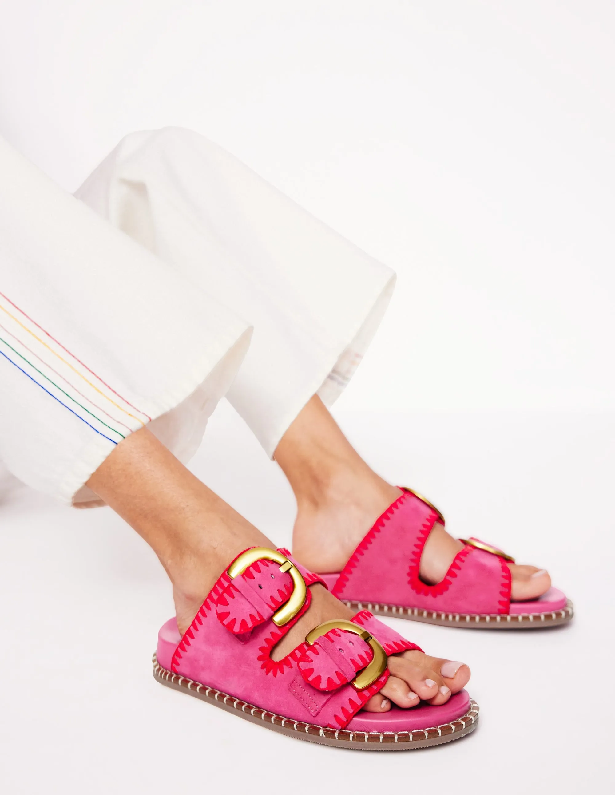 Alberta Footbed Sandal-Festival Pink/Post Box Red