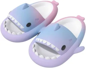 allgala Shark Slides Slippers with Backtrap Non-Slip Novelty Open Toe Sandals for Boys Girl Indoor & Outdoor Comfy Cushioned Thick Sole Cute Cartoon Shower Cloud Slippers Beach Pool Shoes