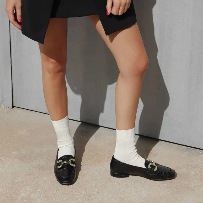 Animal Print Loafer With Gold Snaffle