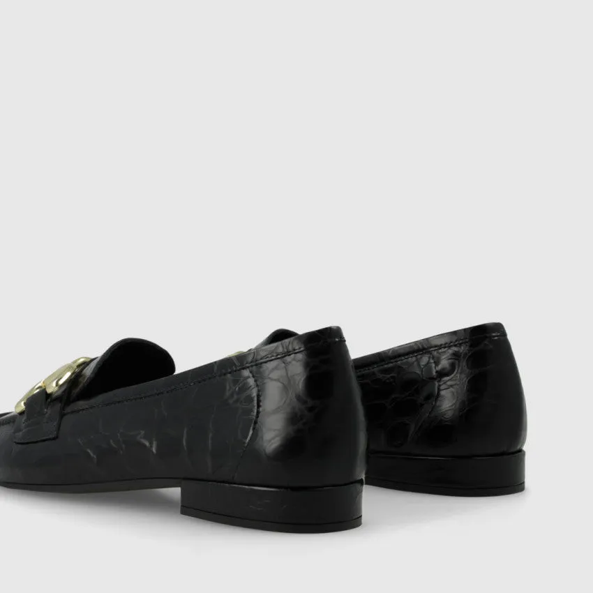 Animal Print Loafer With Gold Snaffle