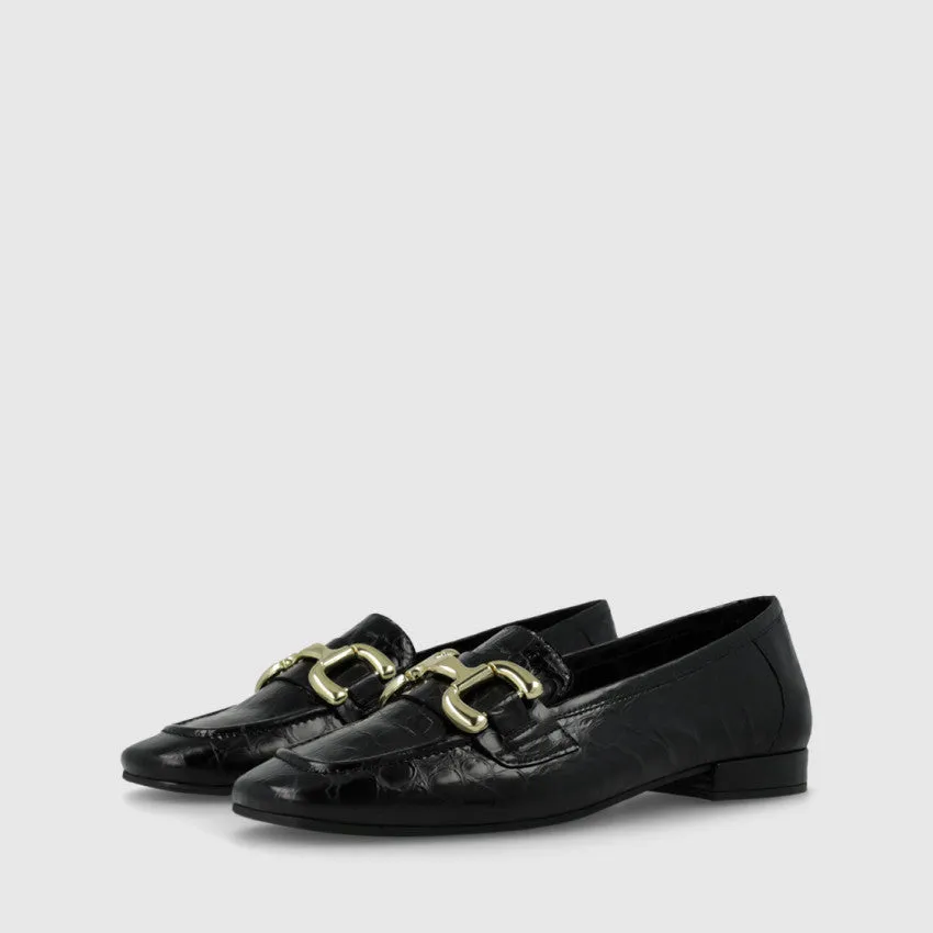 Animal Print Loafer With Gold Snaffle