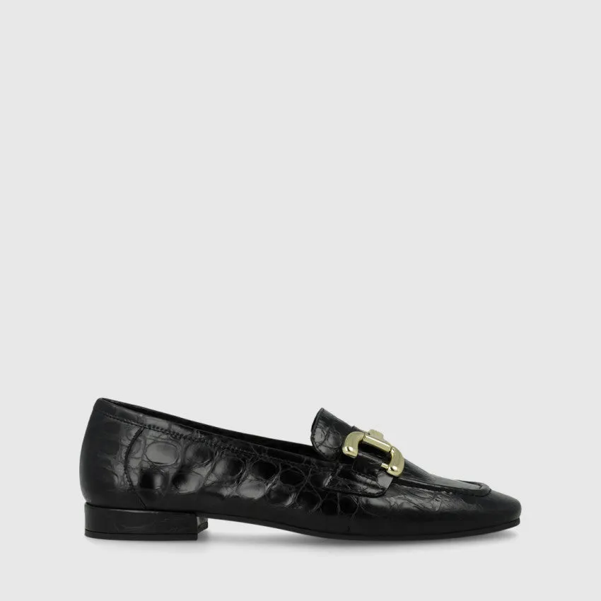 Animal Print Loafer With Gold Snaffle