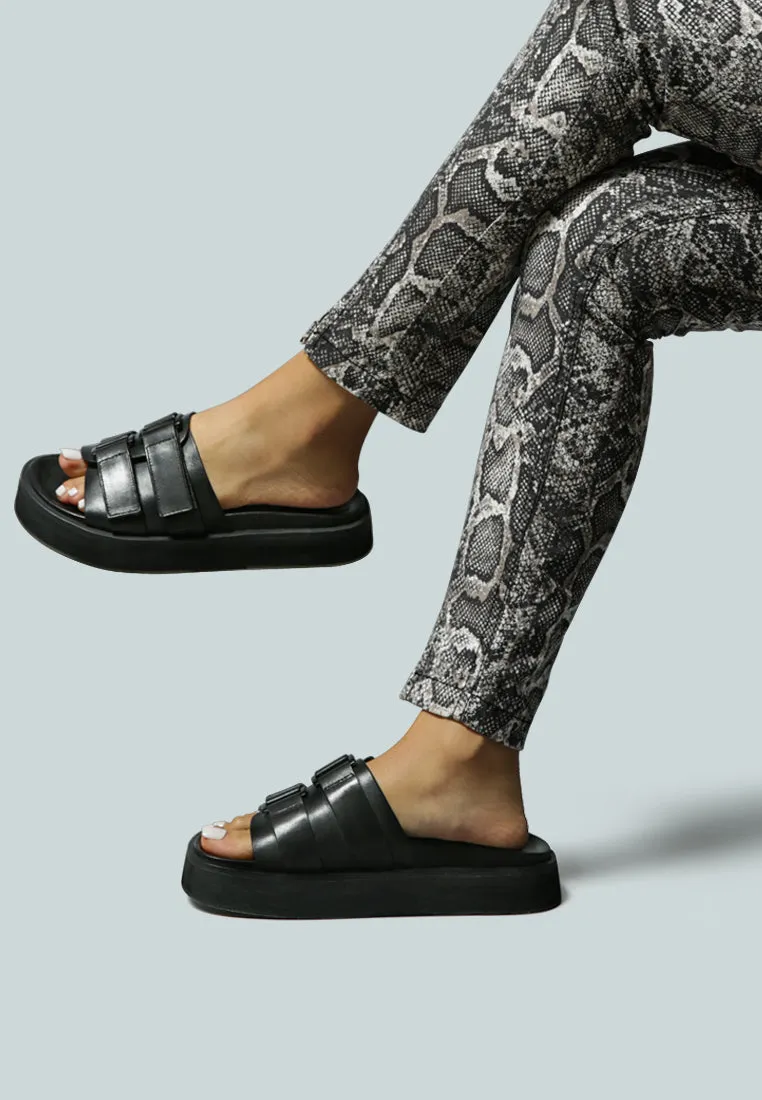 Aniston Buckled Flatform Slip-On Sandal By Ruw