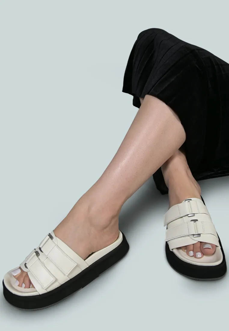 Aniston Buckled Flatform Slip-On Sandal By Ruw
