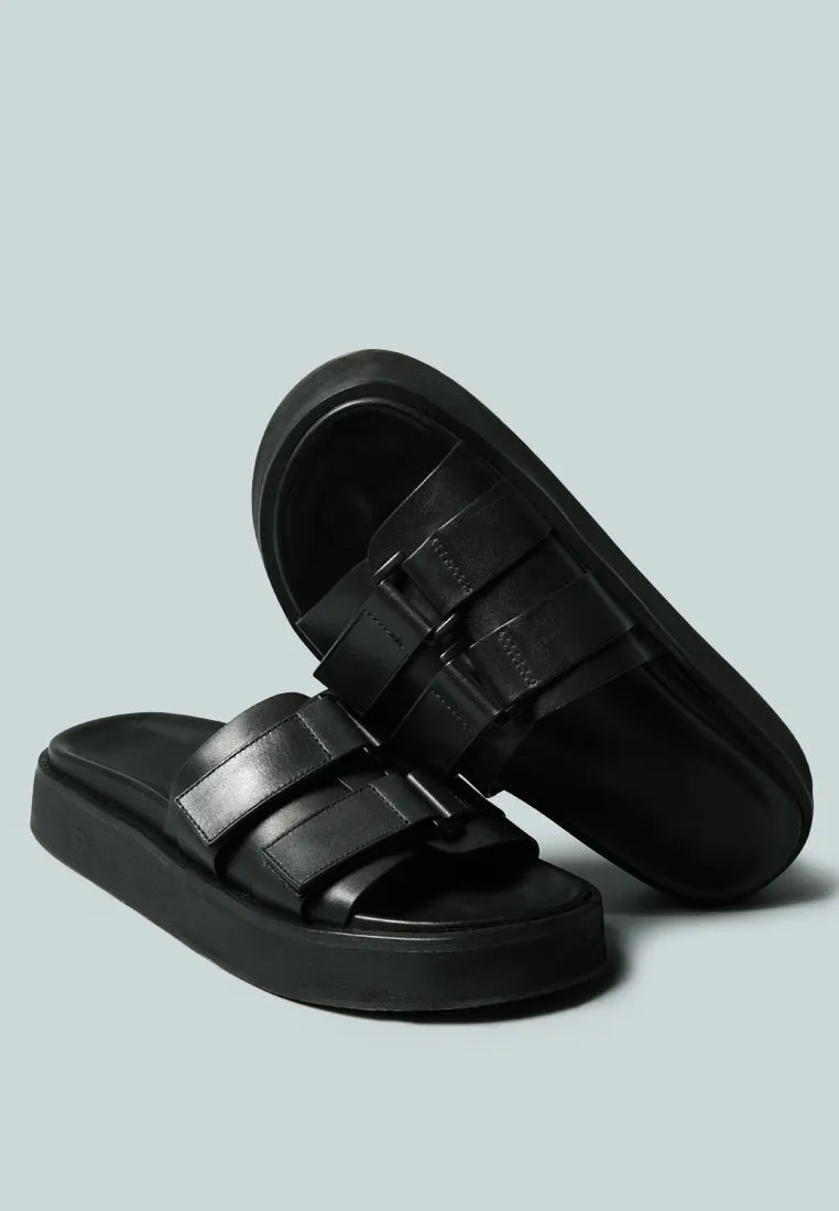 Aniston Buckled Flatform Slip-On Sandal By Ruw