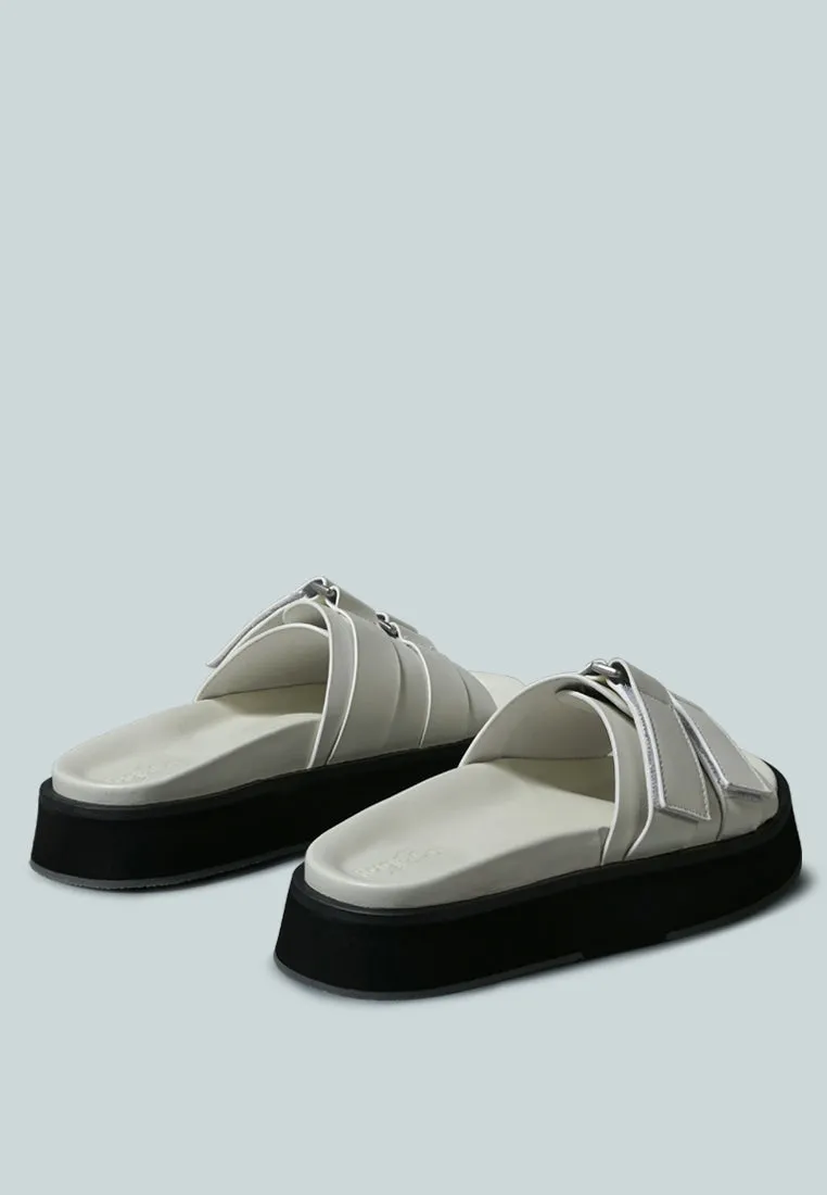 Aniston Buckled Flatform Slip-On Sandal By Ruw