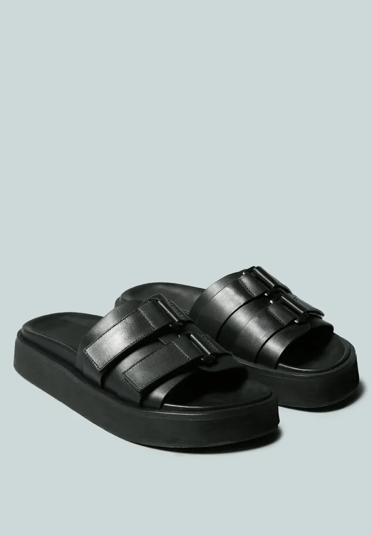 Aniston Buckled Flatform Slip-On Sandal By Ruw