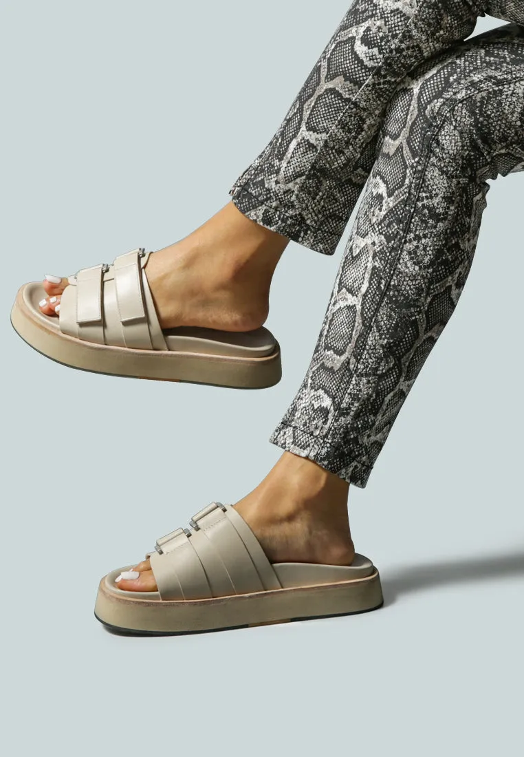 Aniston Buckled Flatform Slip-On Sandal By Ruw