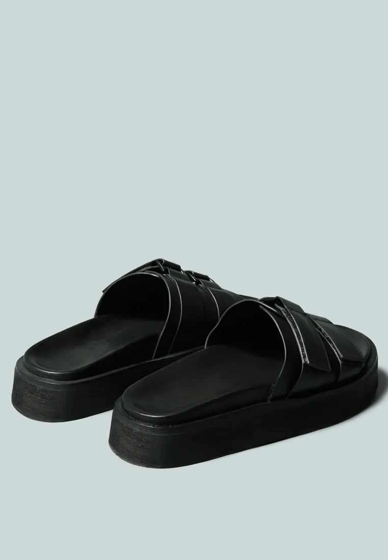 Aniston Buckled Flatform Slip-On Sandal By Ruw