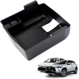 Autorder Center Console Organizer for 2019-2025 Toyota Corolla/ 2022 2023 2024 2025 Corolla Cross Accessories Armrest Storage Box Secondary Insert Tray with Anti-Slip Mat