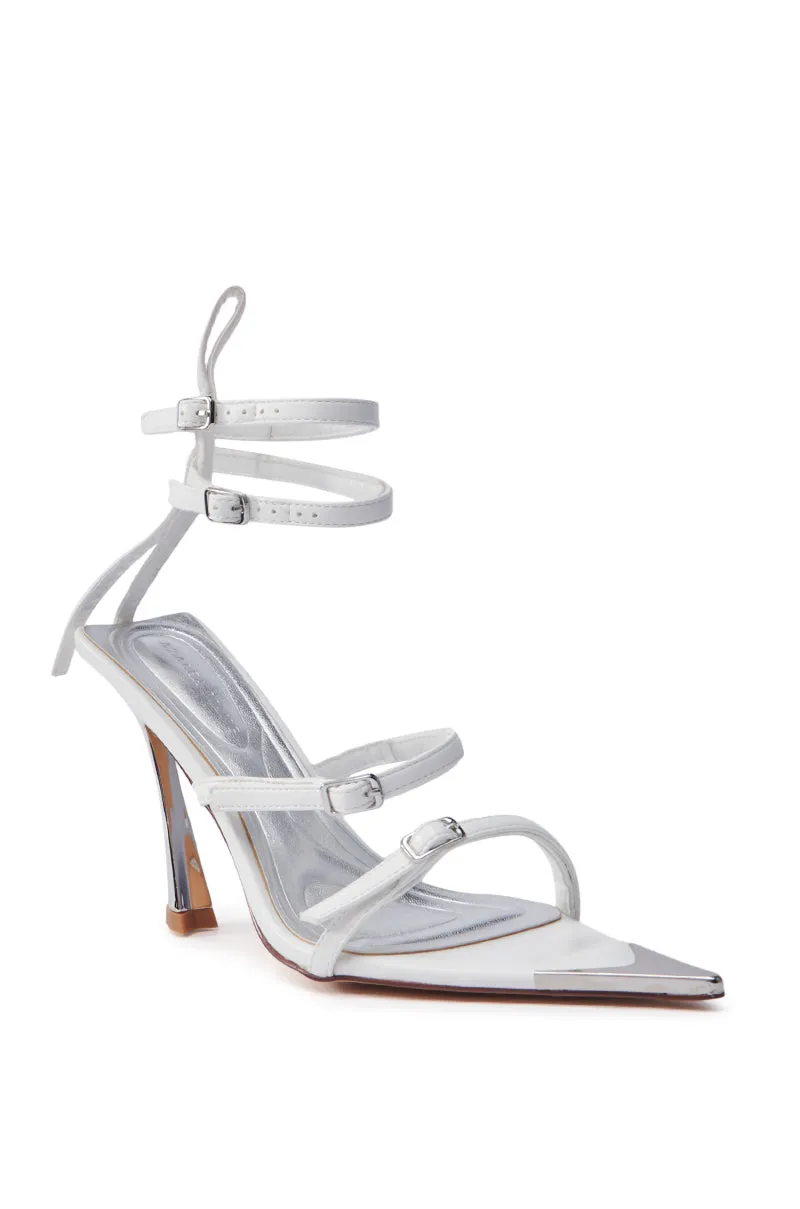 AZALEA WANG CELESIA WHITE STILETTO SANDAL