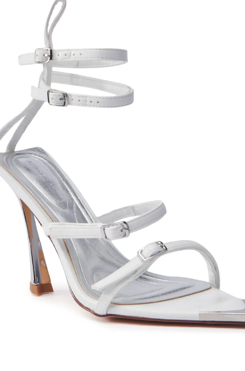 AZALEA WANG CELESIA WHITE STILETTO SANDAL