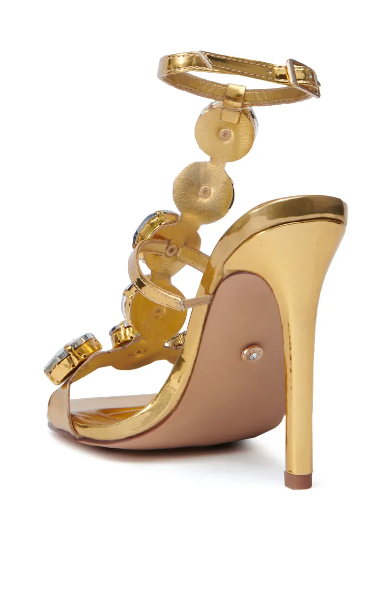 AZALEA WANG USNAVI GOLD EMBELLISHED SANDAL