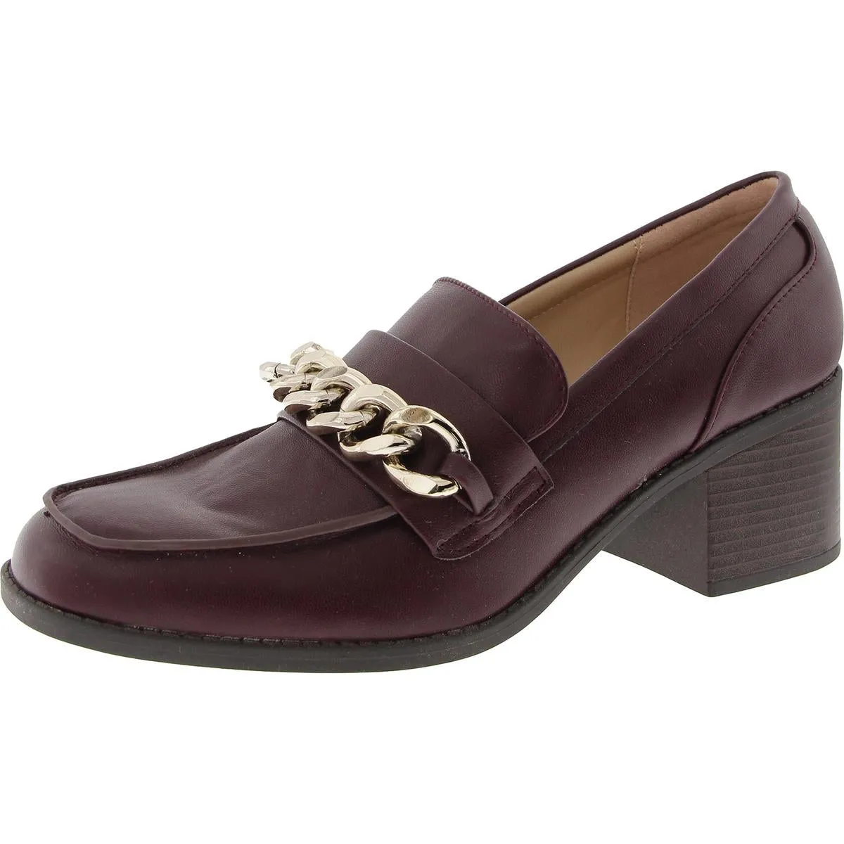 Bandolino Womens Misha 3 Round Toe Slip On Loafer Heels