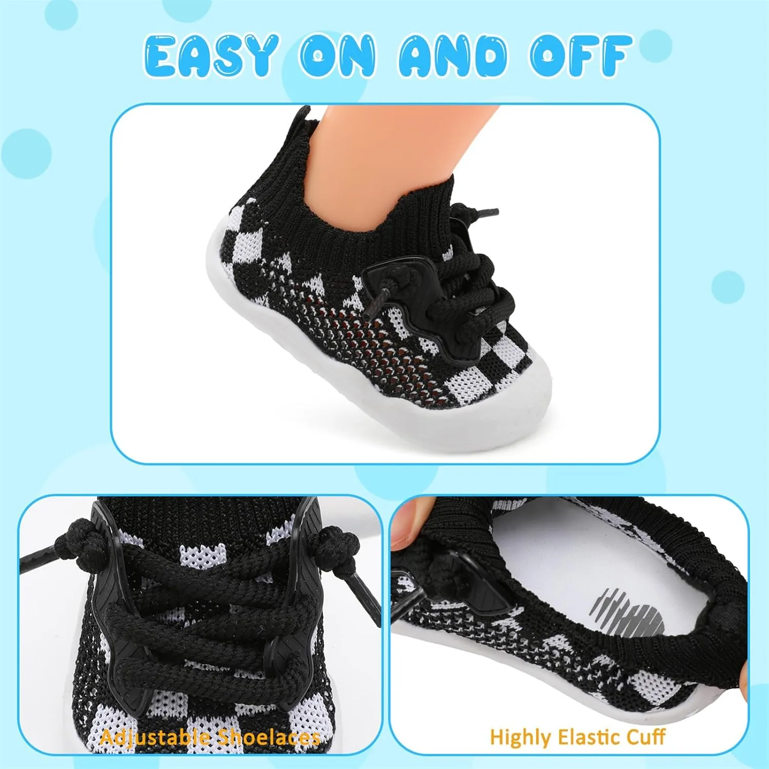 BARERUN Baby Shoes Baby First Walking Shoes Infant Sneakers Wide Barefoot Slip on Soft Sole Boys Girls Crib Shoe Toddler Breathable Lightweight House Socks