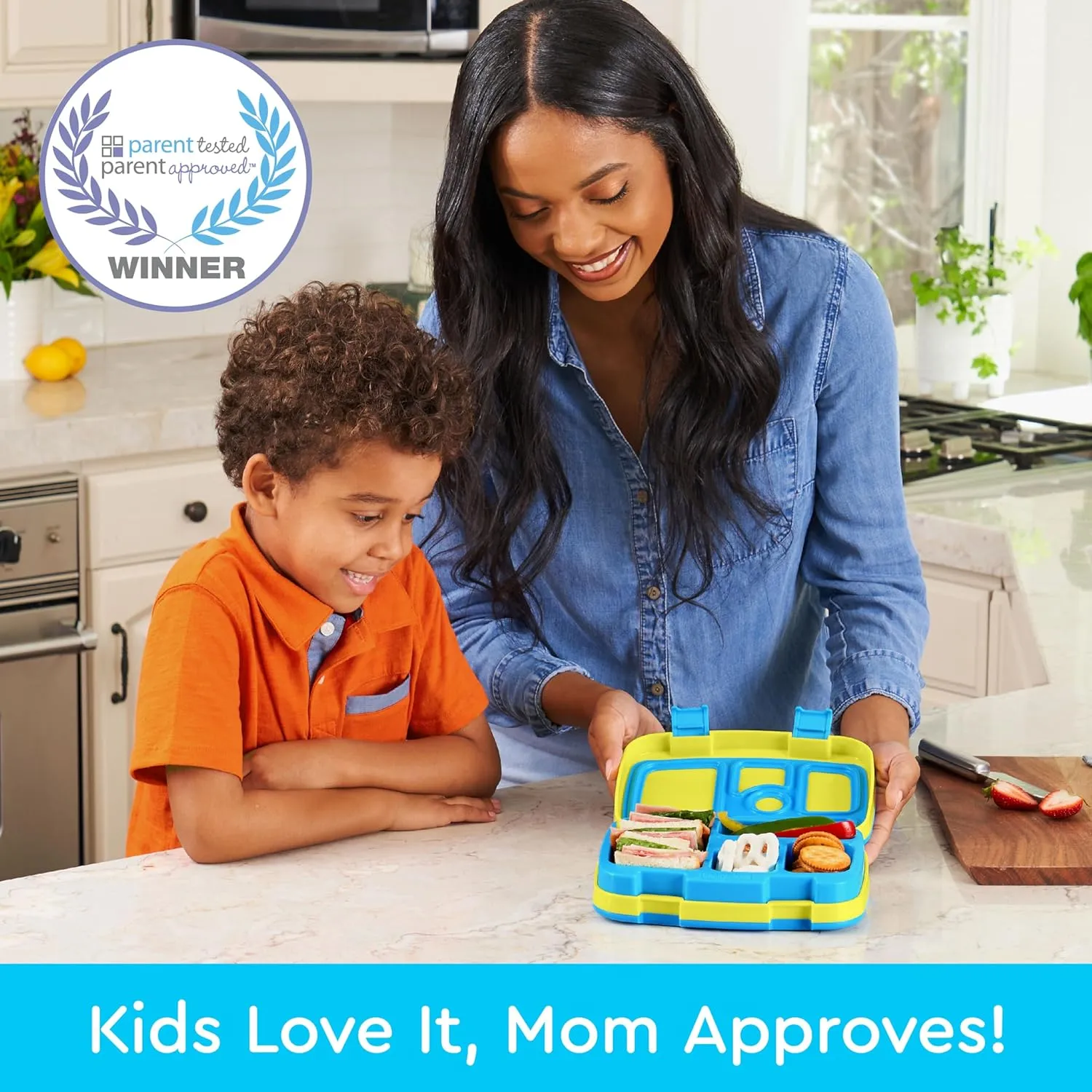 Bentgo Kids Bento-Style 5-Compartment Leak-Proof Lunch Box - Ideal Portion Sizes for Ages 3 to 7 - Durable, Drop-Proof, Dishwasher Safe, BPA-Free, & Made with Food-Safe Materials (Citrus Yellow)