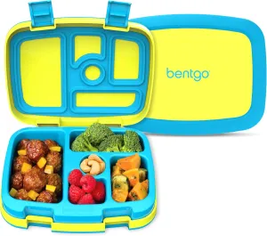 Bentgo Kids Bento-Style 5-Compartment Leak-Proof Lunch Box - Ideal Portion Sizes for Ages 3 to 7 - Durable, Drop-Proof, Dishwasher Safe, BPA-Free, & Made with Food-Safe Materials (Citrus Yellow)