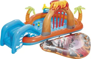 Bestway Lava Inflatable Play Center | Includes Play Balls, Ball Ramp, Ring Toss Game, Water Blob,