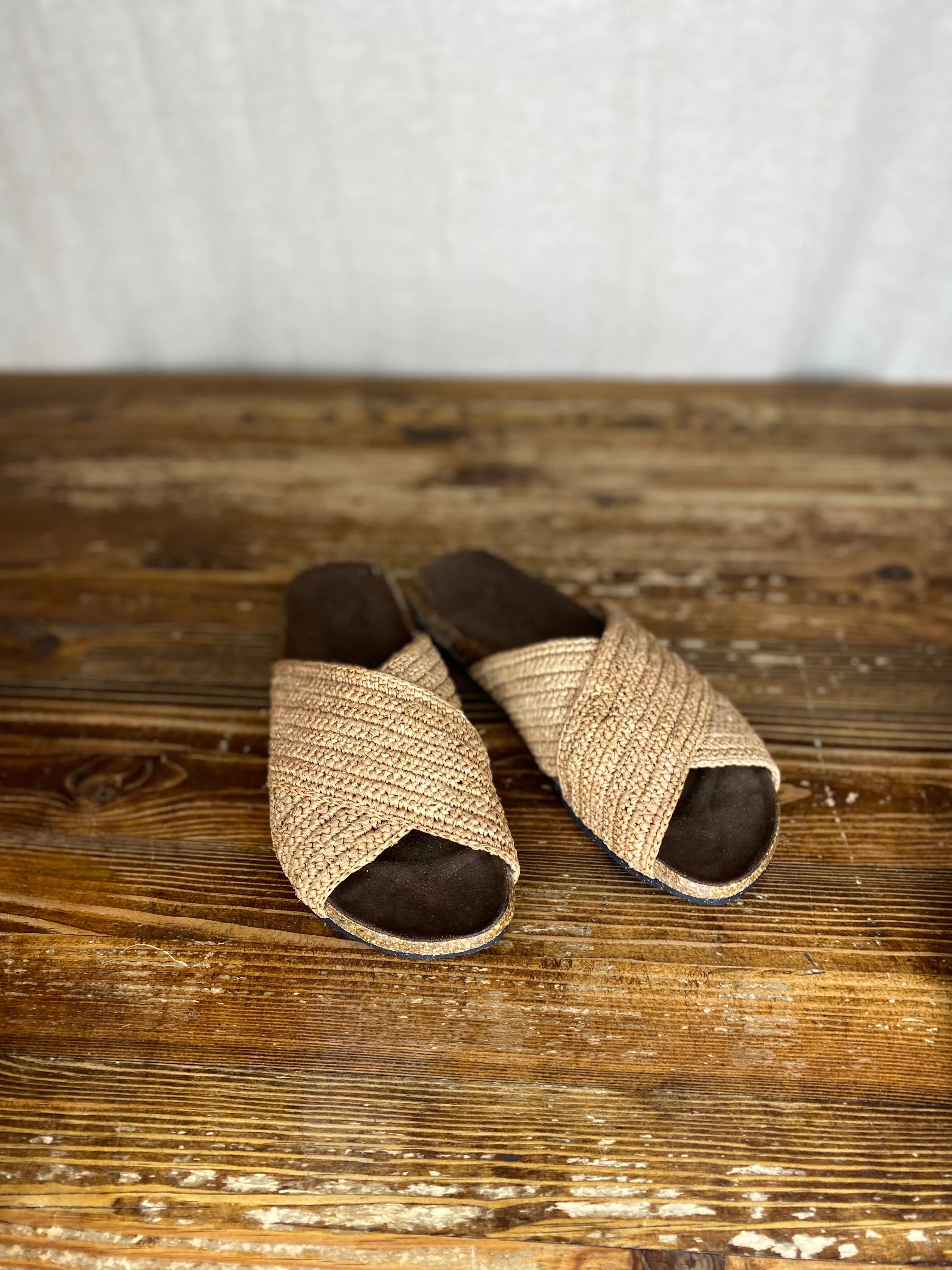 Biarritz Raffia Slide - Natural