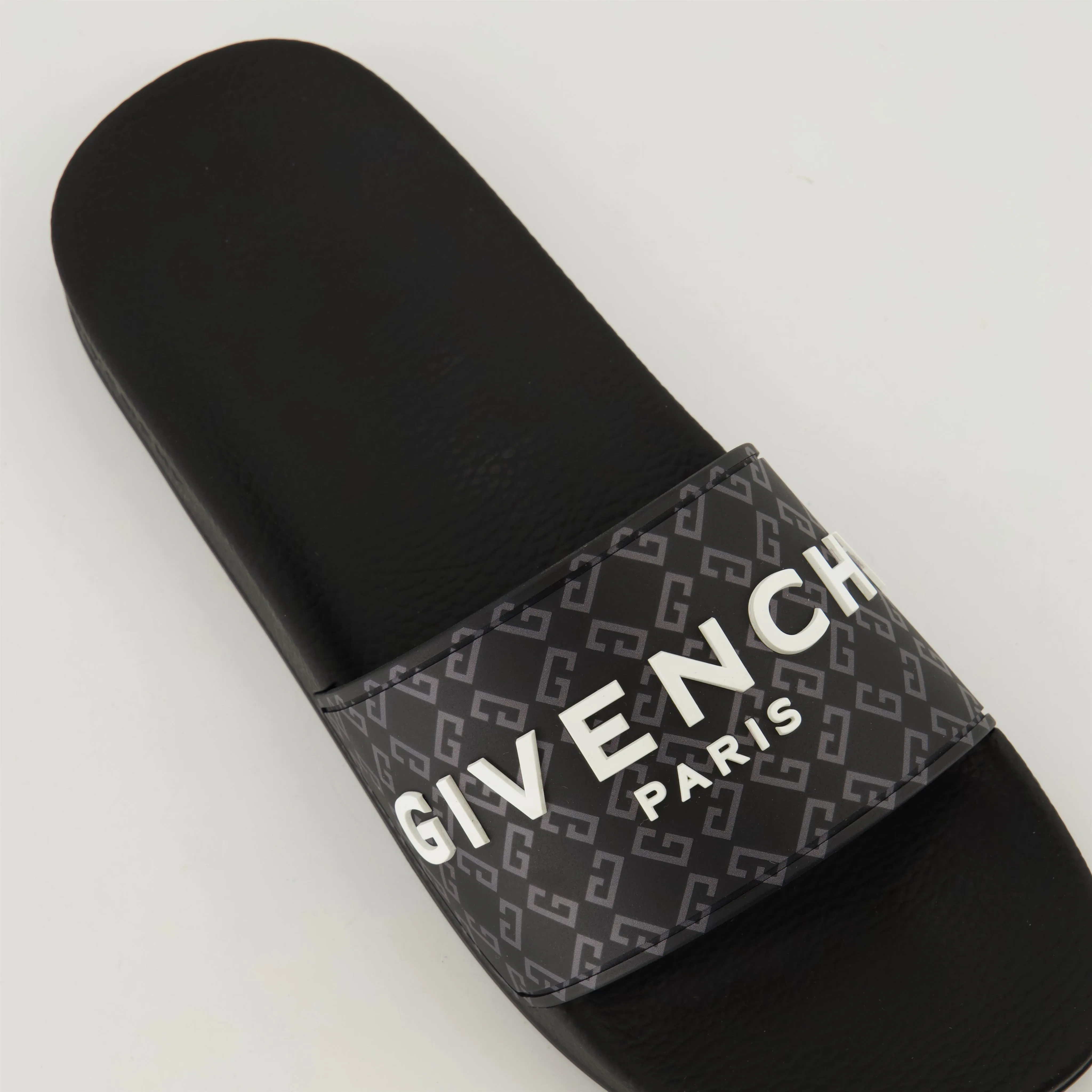 Black Rubber Slide Sandals