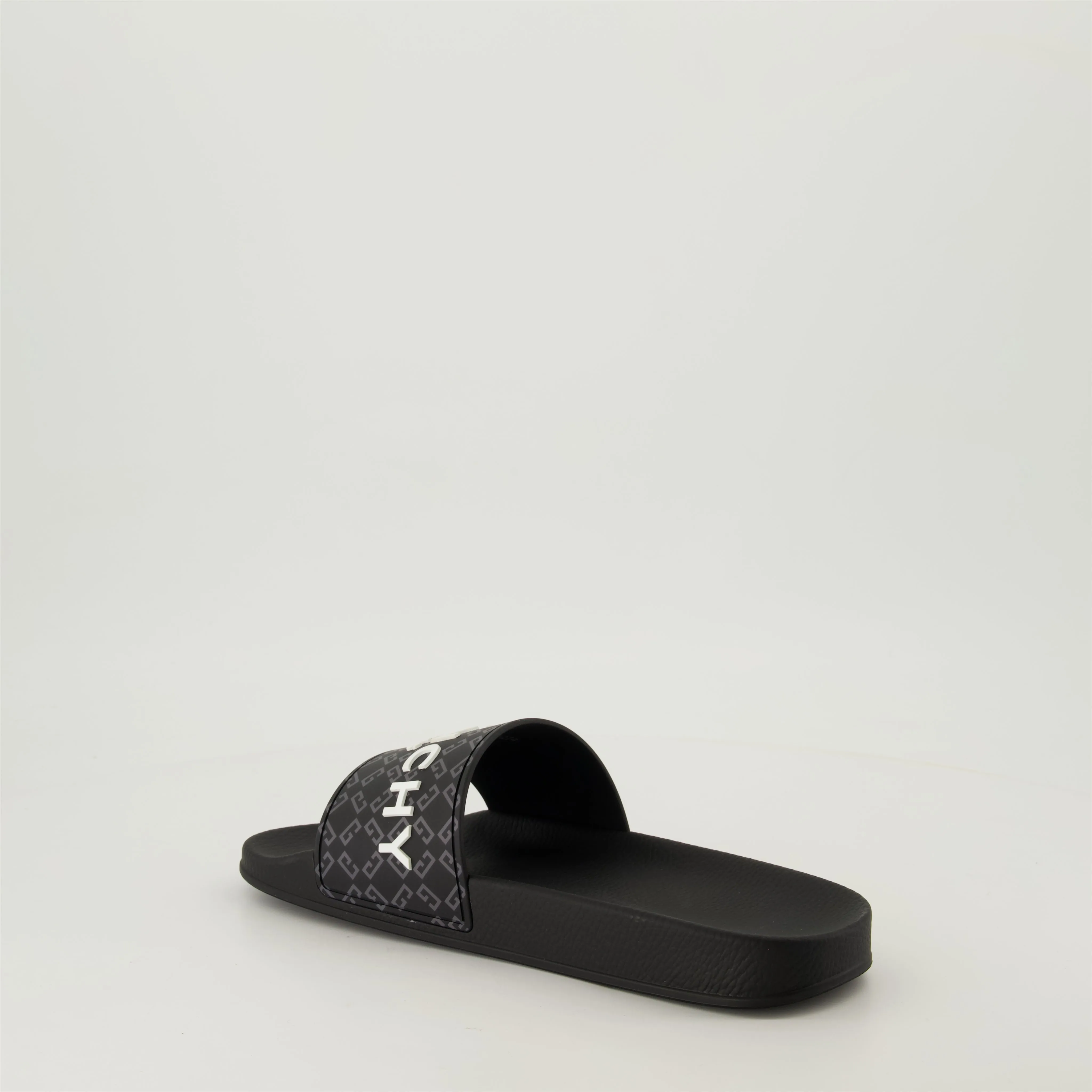 Black Rubber Slide Sandals