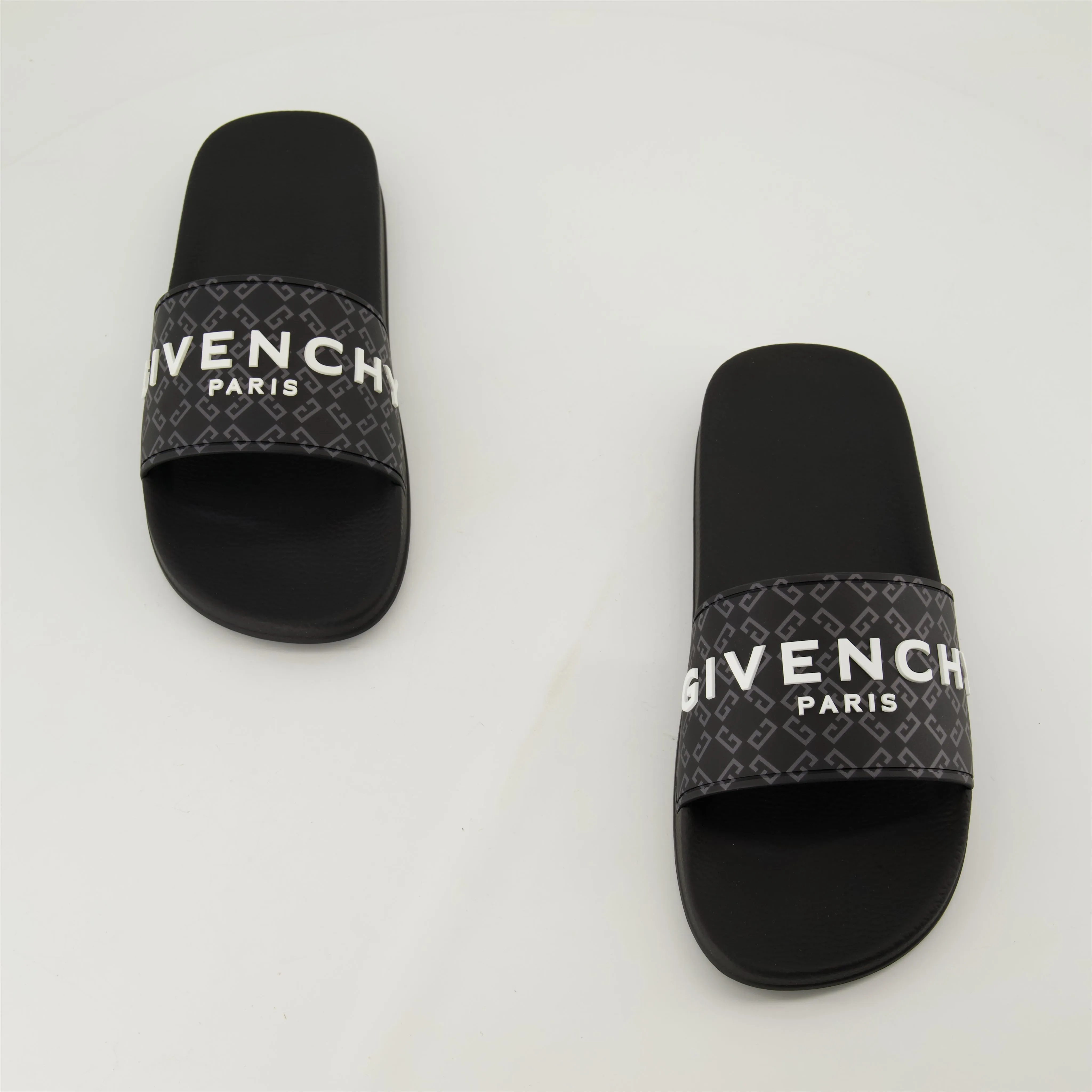 Black Rubber Slide Sandals