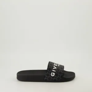 Black Rubber Slide Sandals
