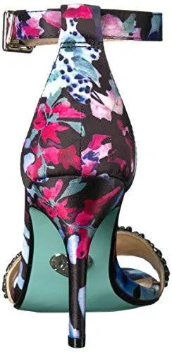 Blue By SbGina Dress Sandal, Black Floral, 8 M Us