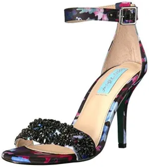Blue By SbGina Dress Sandal, Black Floral, 8 M Us