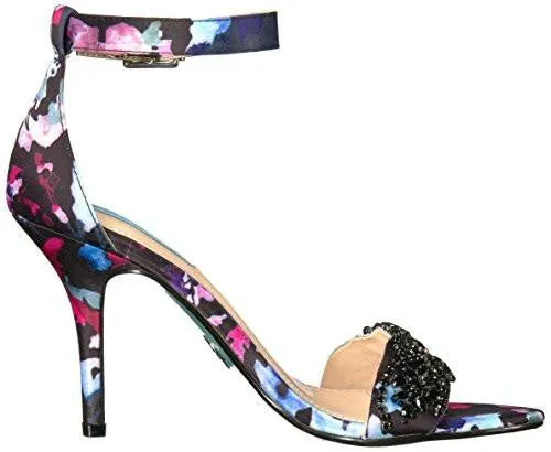Blue By SbGina Dress Sandal, Black Floral, 8 M Us