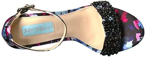 Blue By SbGina Dress Sandal, Black Floral, 8 M Us