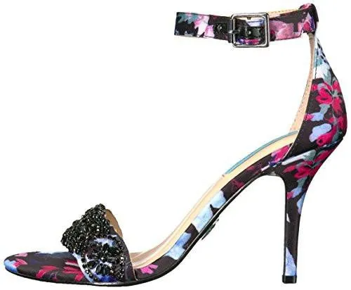 Blue By SbGina Dress Sandal, Black Floral, 8 M Us