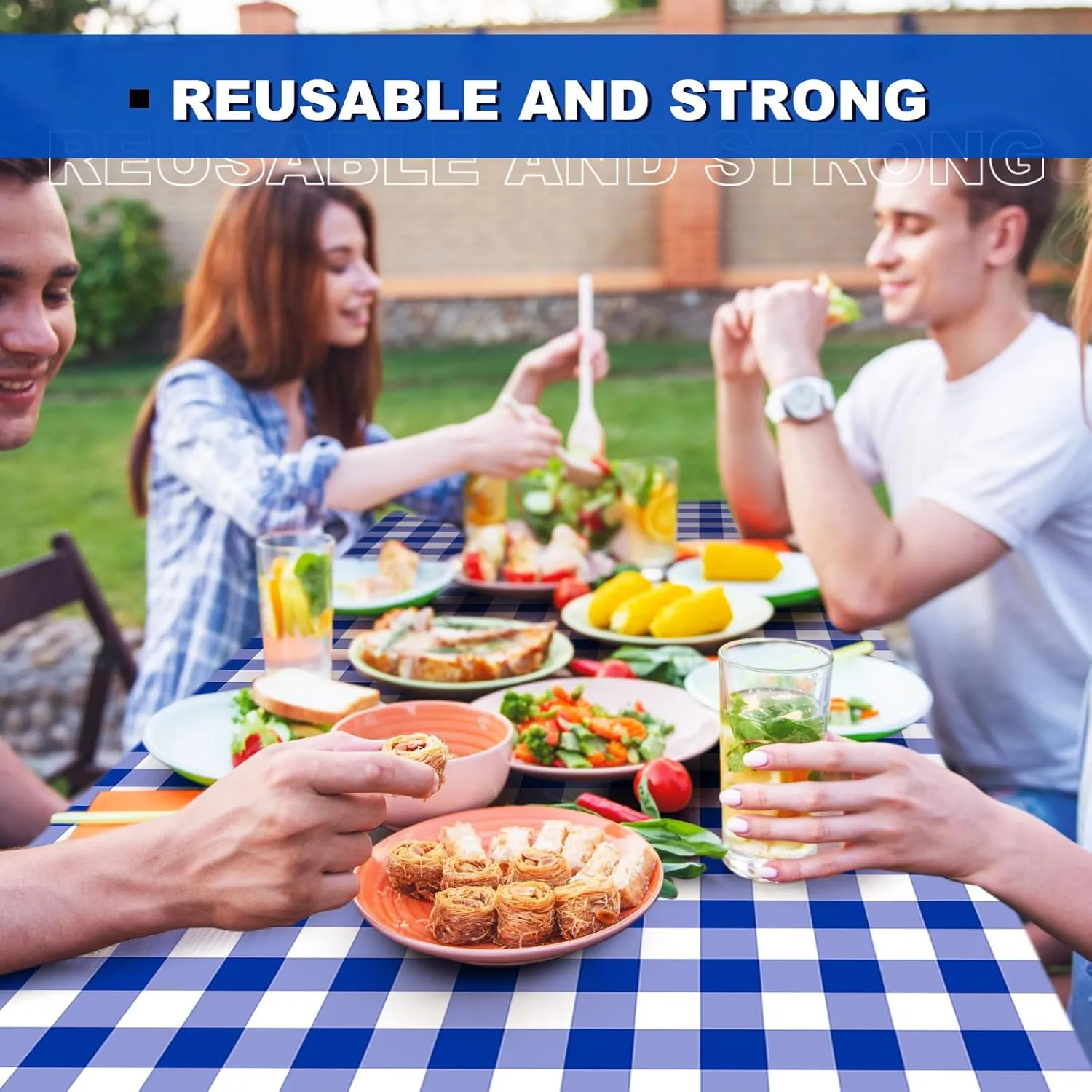 Boao 6 Pcs Picnic Table Cover 72 x 30 Inch for 6 ft Tables Disposable Parties Plastic Table Cloths with Elastic Fitted Elastic Desk Cover Rectangle Waterproof for Indoor, Outdoor, Picnic, Camping