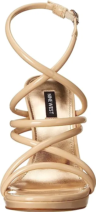 Buckle Local shipping options Rounded Natural Stiletto West 3 Sandals Toe Light Open Lexy Heeled Same-day shipping Nine