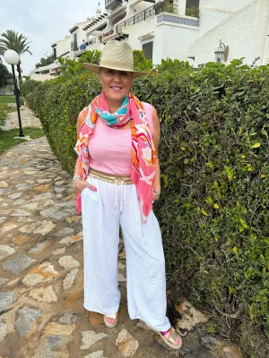 Candy Pink Sequin Vest Top Rebecca