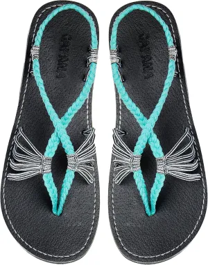 Capana Women's Flat Cork Sandals - Strappy Braided Bohemian Beach Sandals, Spring Casual Shoes, Comfy Boho Flats for Teen Girls – Cocoon