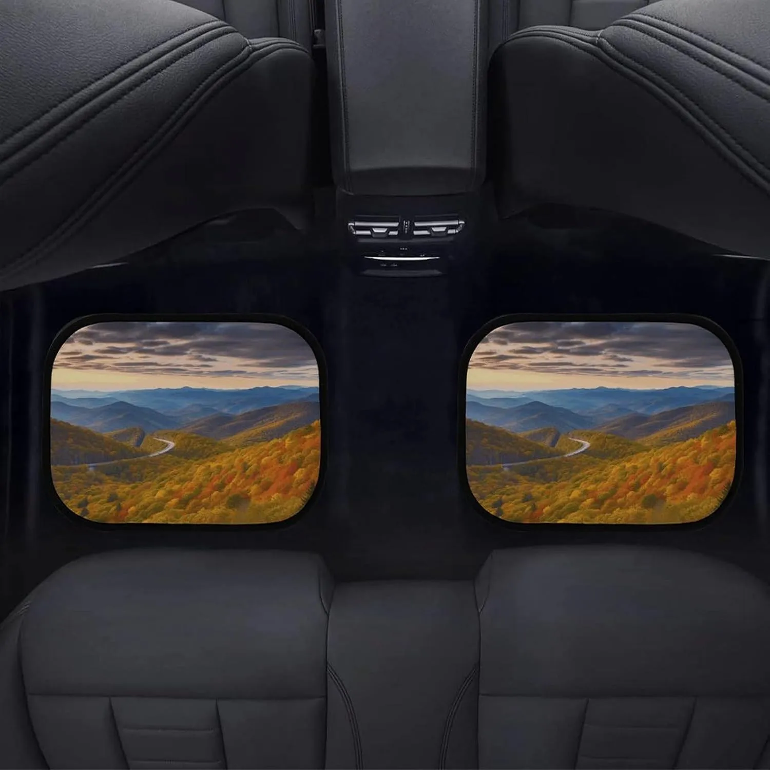 Car Floor Mats 4 Piece Universal Car Floor Mats Parkway Mountains Car Mat Set Rubber Floor Mats for Cars Non-Slip Car Foot Pad Car Carpet Decor Heel Pad for Most Vehicles
