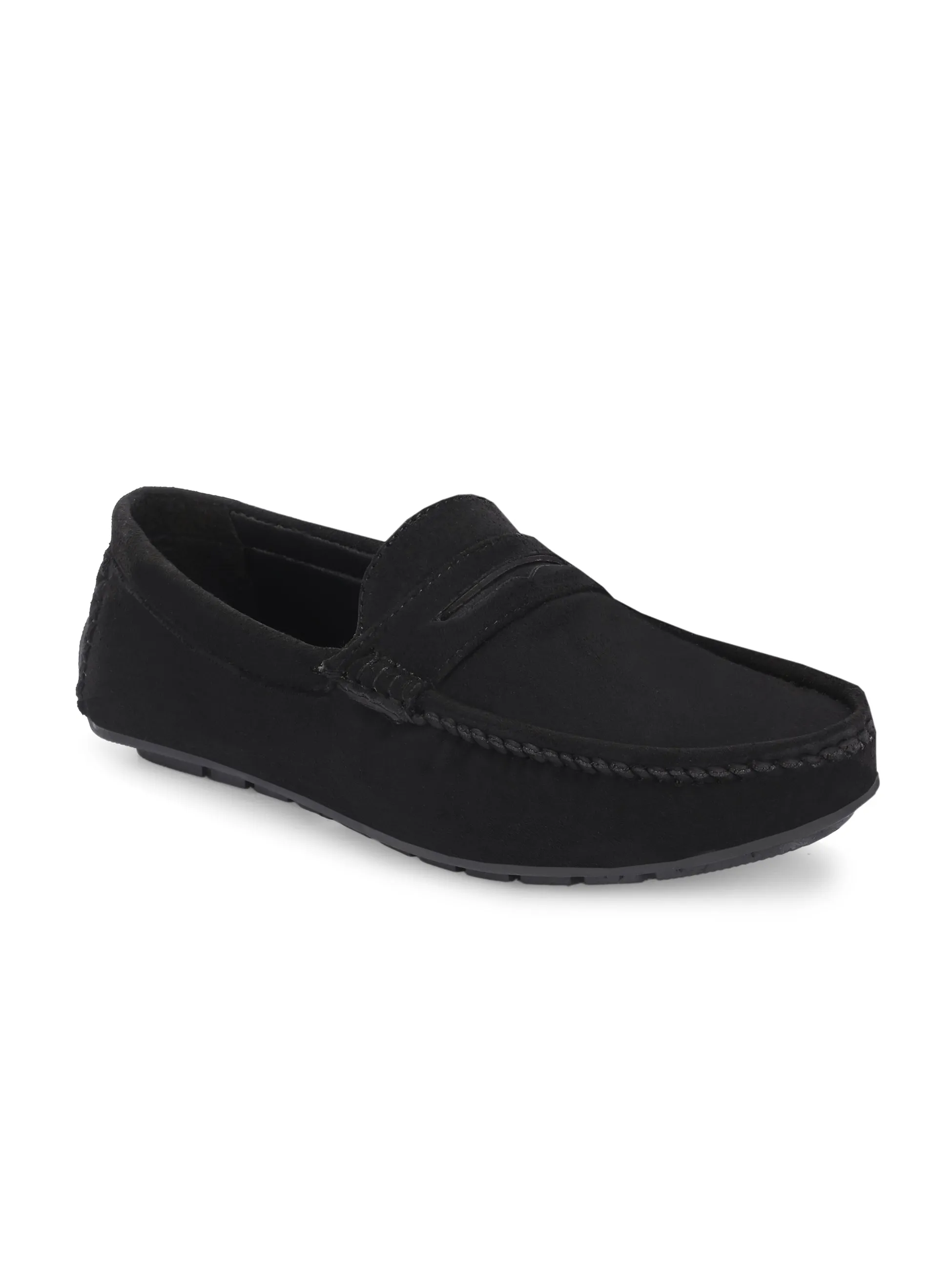 CARLO ROMANO BY WASAN BLACK COLOR VEGAN LEATHER MOCCASIN FOR MEN