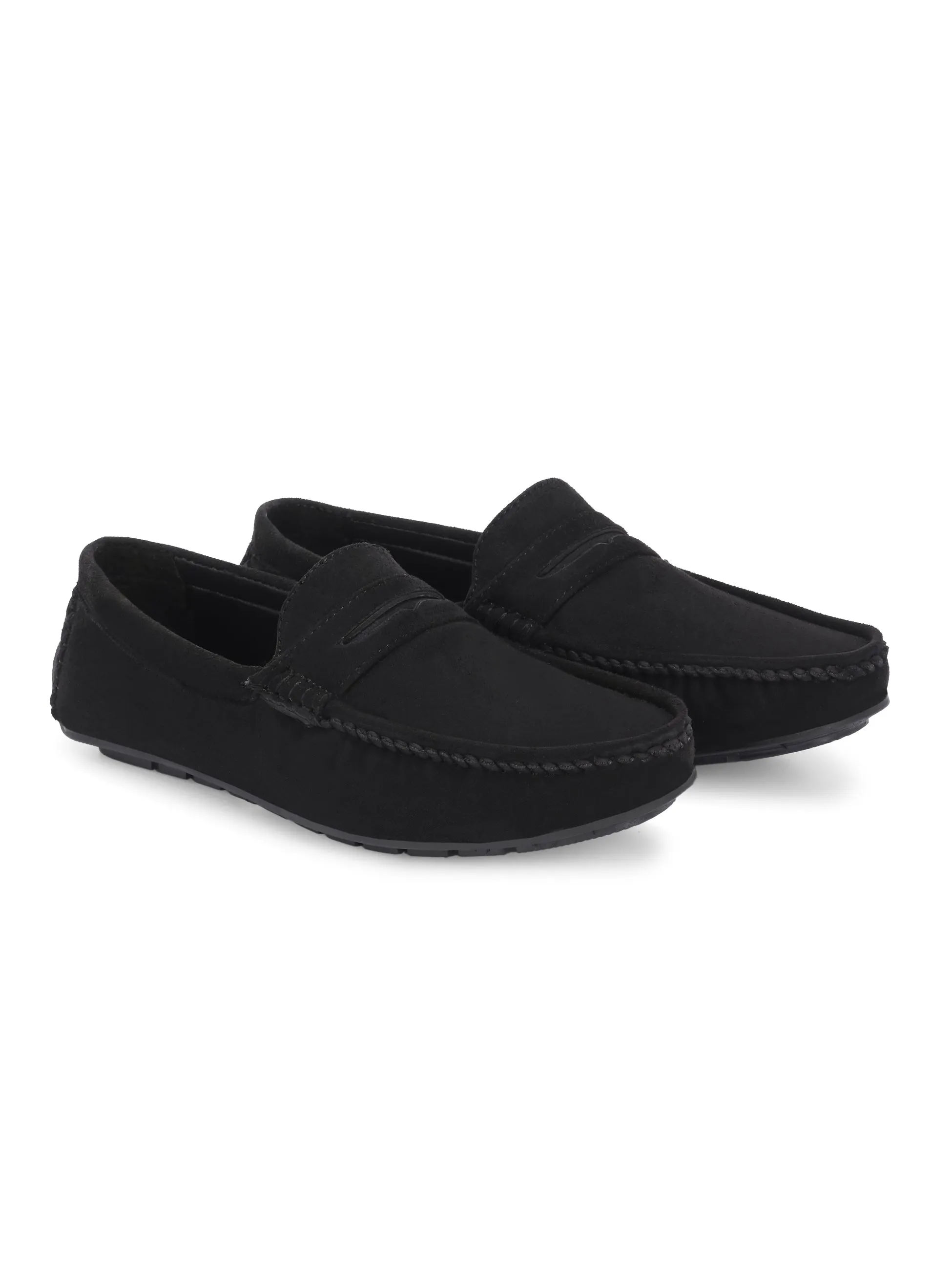 CARLO ROMANO BY WASAN BLACK COLOR VEGAN LEATHER MOCCASIN FOR MEN