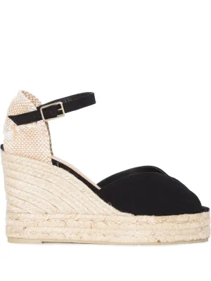 Castaner Black Woven Raffia Espadrille Flat Shoes