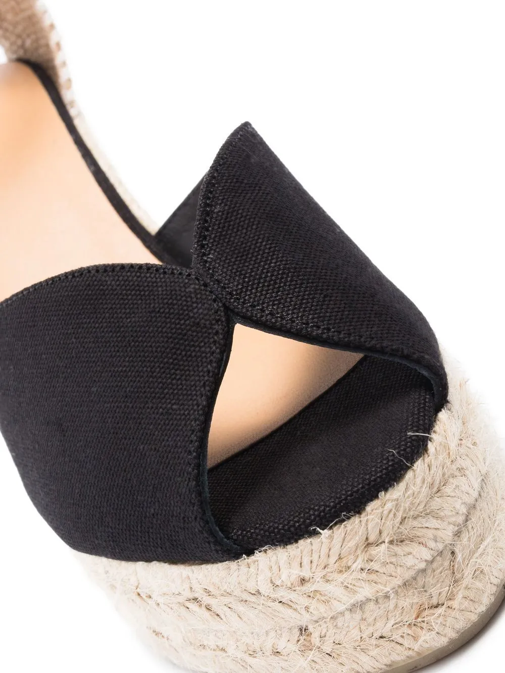 Castaner Black Woven Raffia Espadrille Flat Shoes